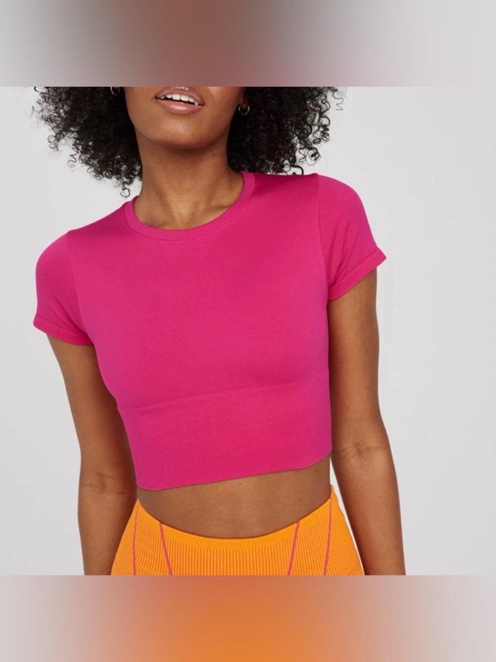 Pink‎ Offline by Aerie Sidewalk Seamless Cropped T Shirt Size M